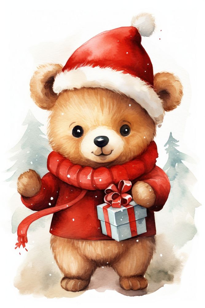 Bear christmas mammal cute. AI generated Image by rawpixel.