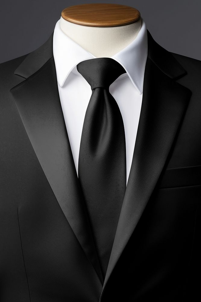 Men's black suit and tie