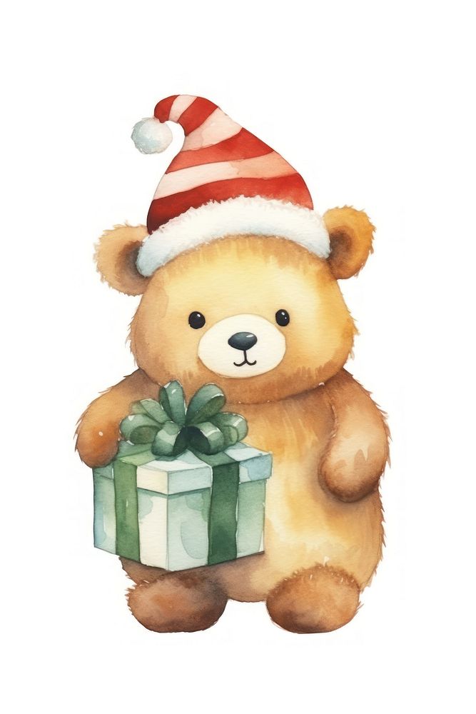 Bear christmas cartoon cute. AI generated Image by rawpixel.