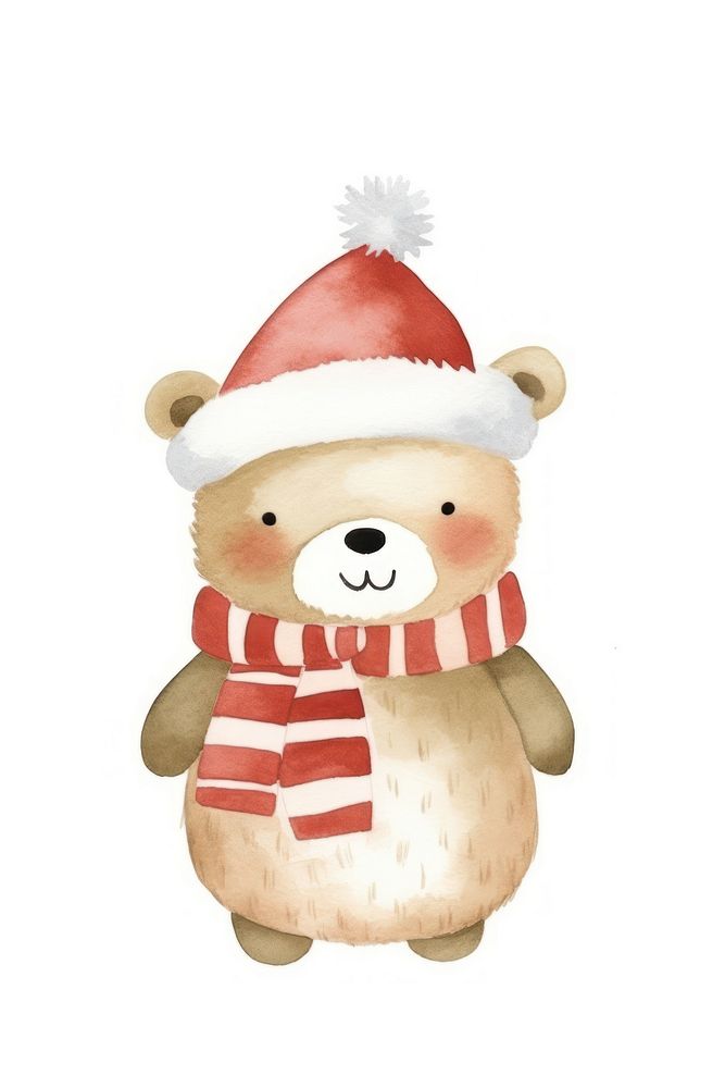 Bear christmas snowman cartoon. AI generated Image by rawpixel.