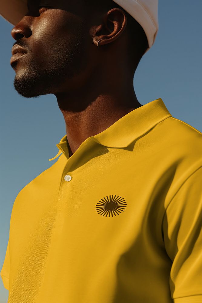Men's yellow polo t-shirt