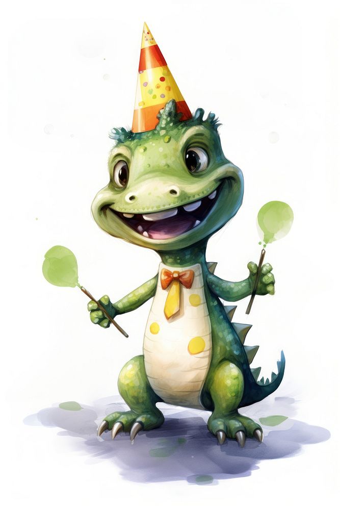 Crocodilia animal party cute. AI generated Image by rawpixel.