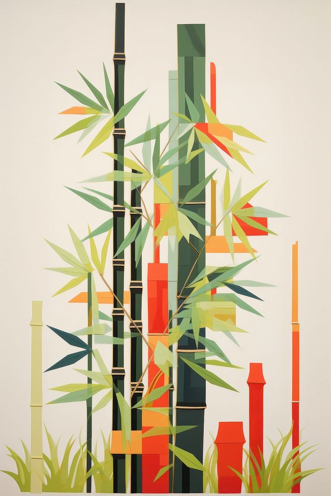 Bamboo tree art plant creativity. AI generated Image by rawpixel.