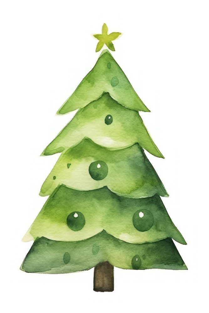Christmas tree cartoon plant white background. AI generated Image by rawpixel.