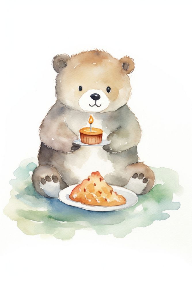 Otter eating dessert cartoon mammal. AI generated Image by rawpixel.