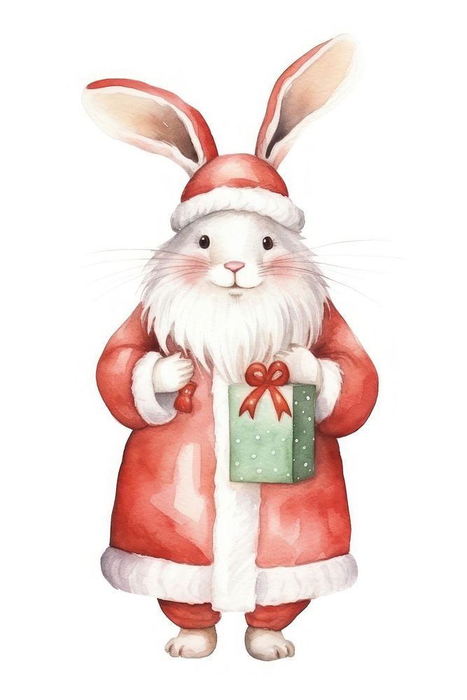 Rabbit costum santa christmas cartoon animal. AI generated Image by rawpixel.