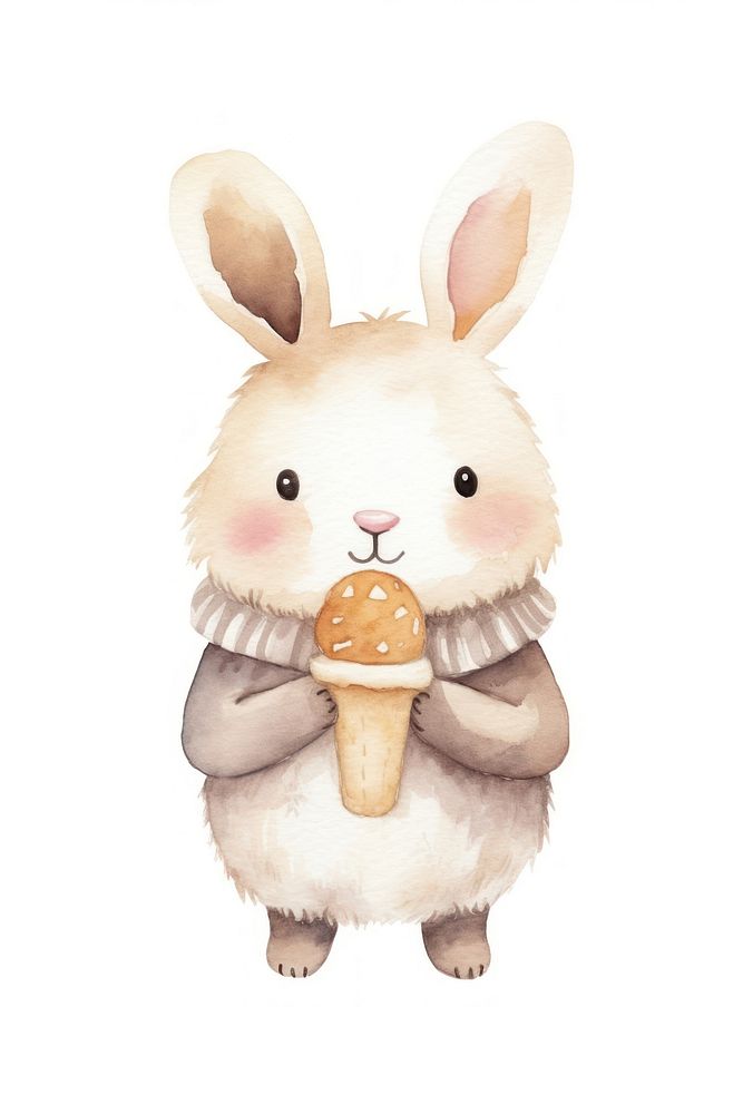 Rabbit ice cream cartoon mammal animal. 