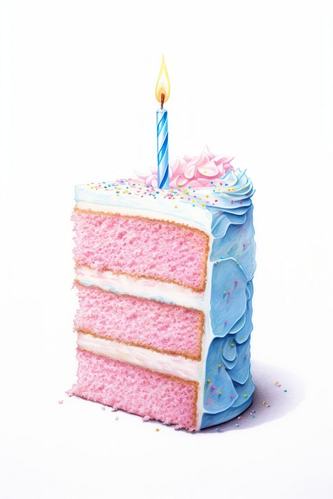 Cake celebration birthday dessert food white background. AI generated Image by rawpixel.