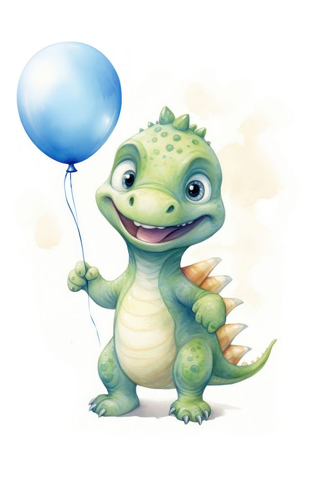 Birthday balloon reptile animal. AI generated Image by rawpixel.