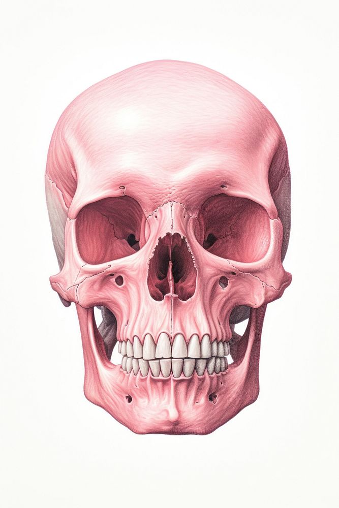 Skeleton drawing jaw red. AI generated Image by rawpixel.