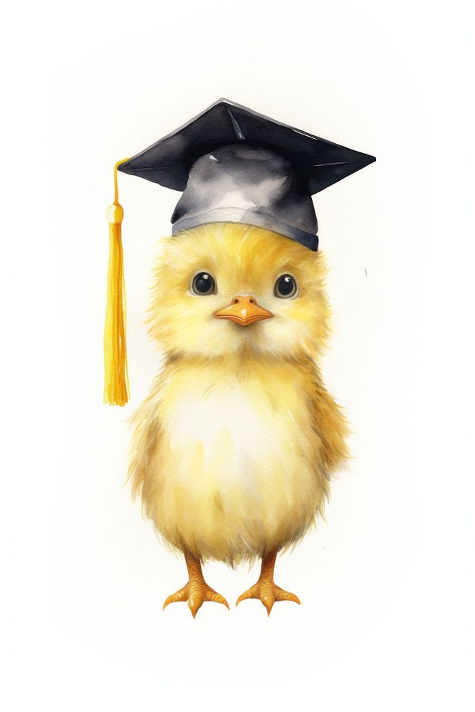 Baby chick graduation animal bird. 