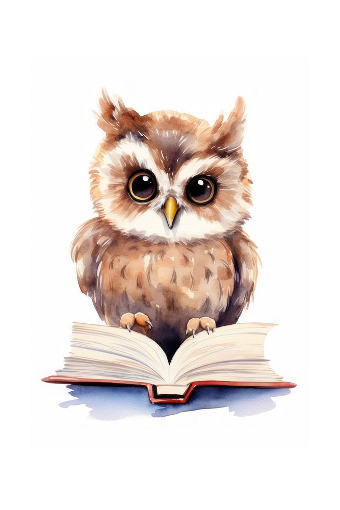 Owl book publication animal. AI generated Image by rawpixel.