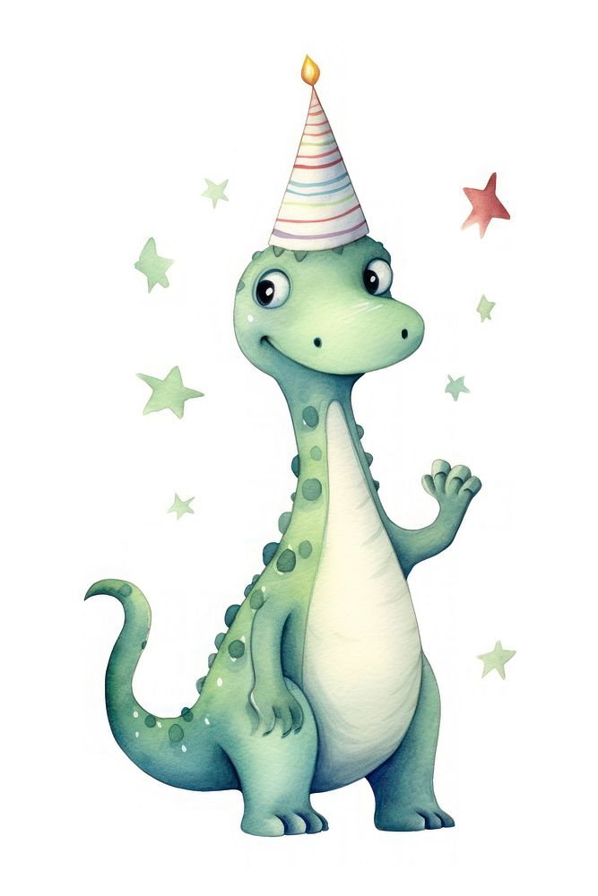 Cute Brachiosaurus animal cartoon party. AI generated Image by rawpixel.