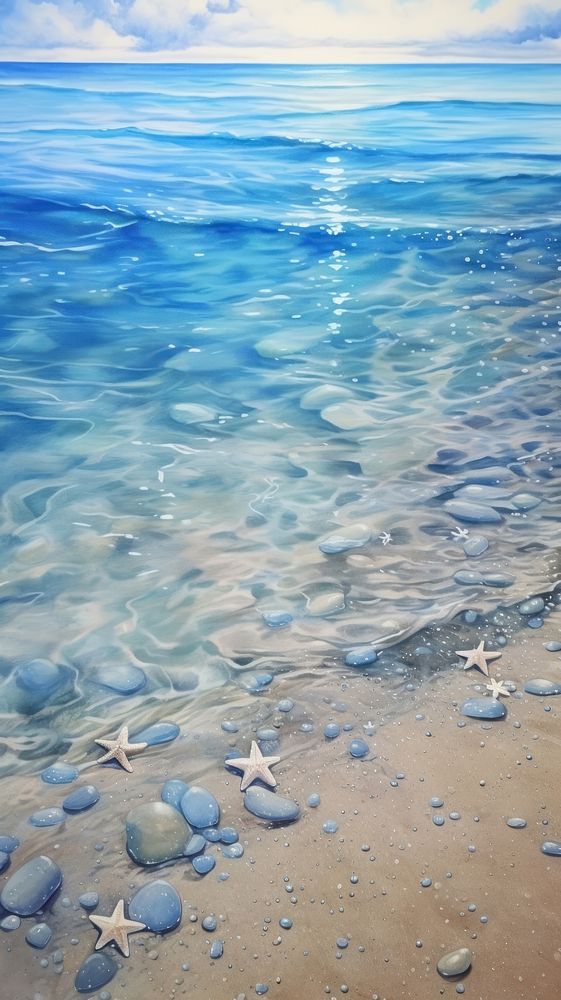 Beach wallpaper outdoors starfish nature. AI generated Image by rawpixel.