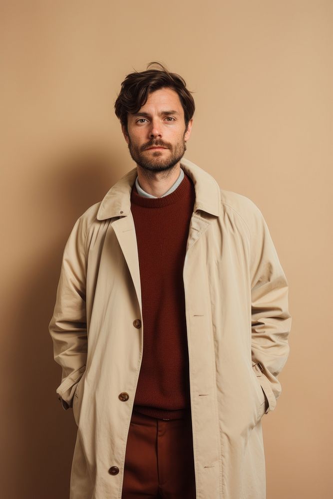 Man wearing coat overcoat contemplation studio shot. AI generated Image by rawpixel.