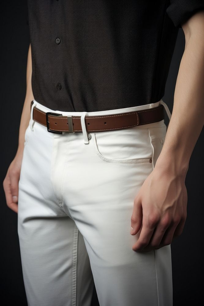 Belt adult white man. AI generated Image by rawpixel.