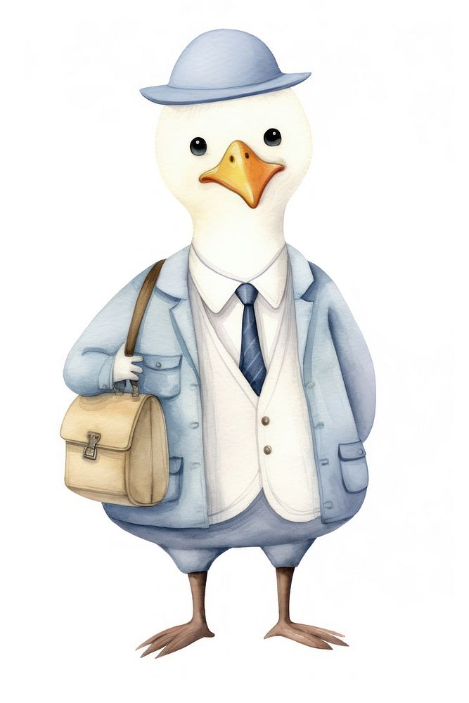 Goose wearing suit cartoon animal bird. AI generated Image by rawpixel.