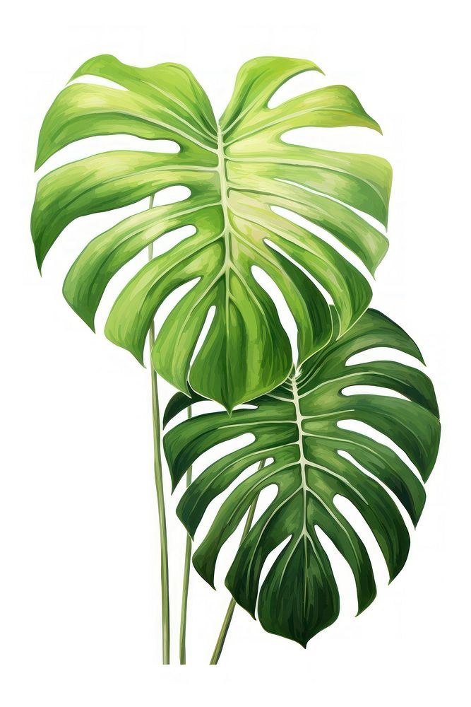 Monstera leaf plant tree white background. AI generated Image by rawpixel.