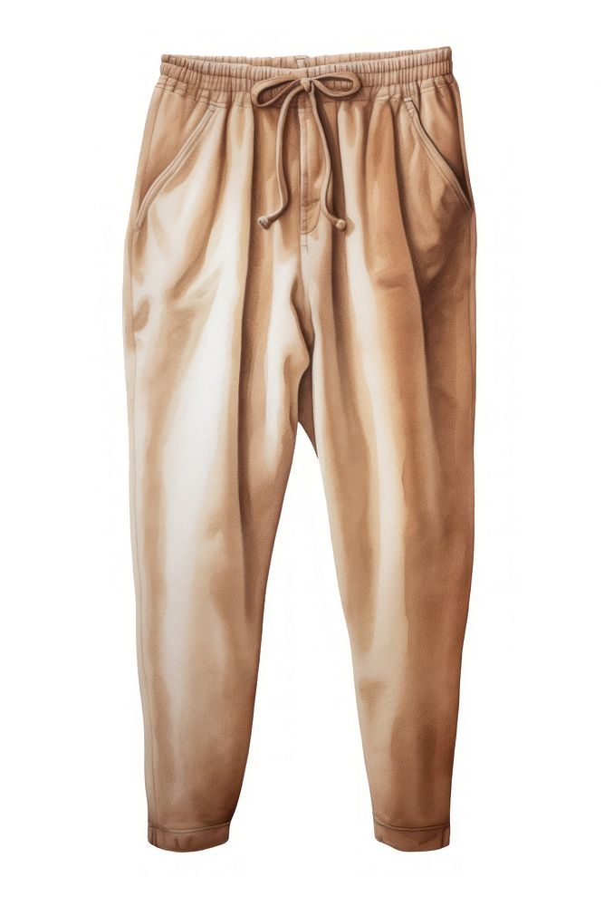 Pants khaki white background outerwear. AI generated Image by rawpixel.