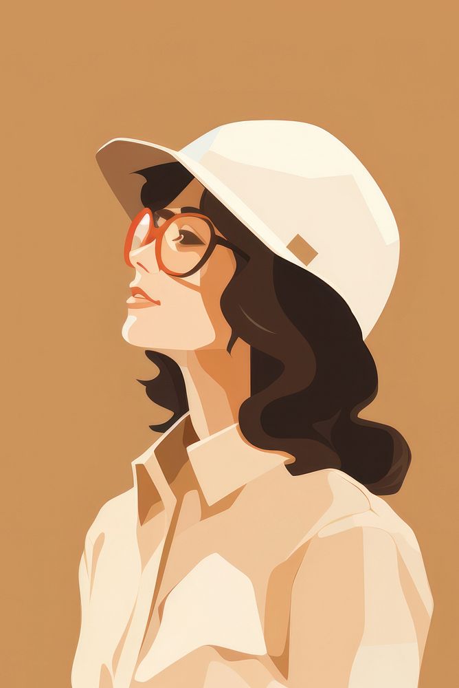 Female engineer portrait drawing adult. AI generated Image by rawpixel.
