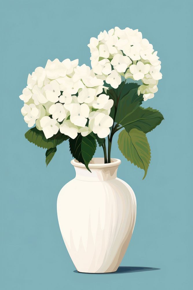 Hydrangea vase flower plant. AI generated Image by rawpixel.