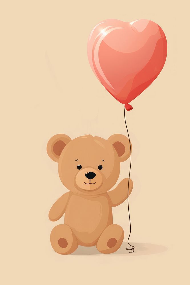 Teddy bear balloon mammal toy. AI generated Image by rawpixel.