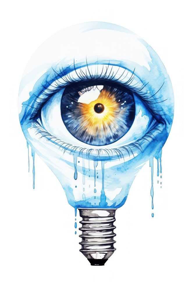 Lightbulb eye light bulb eyeball. AI generated Image by rawpixel.