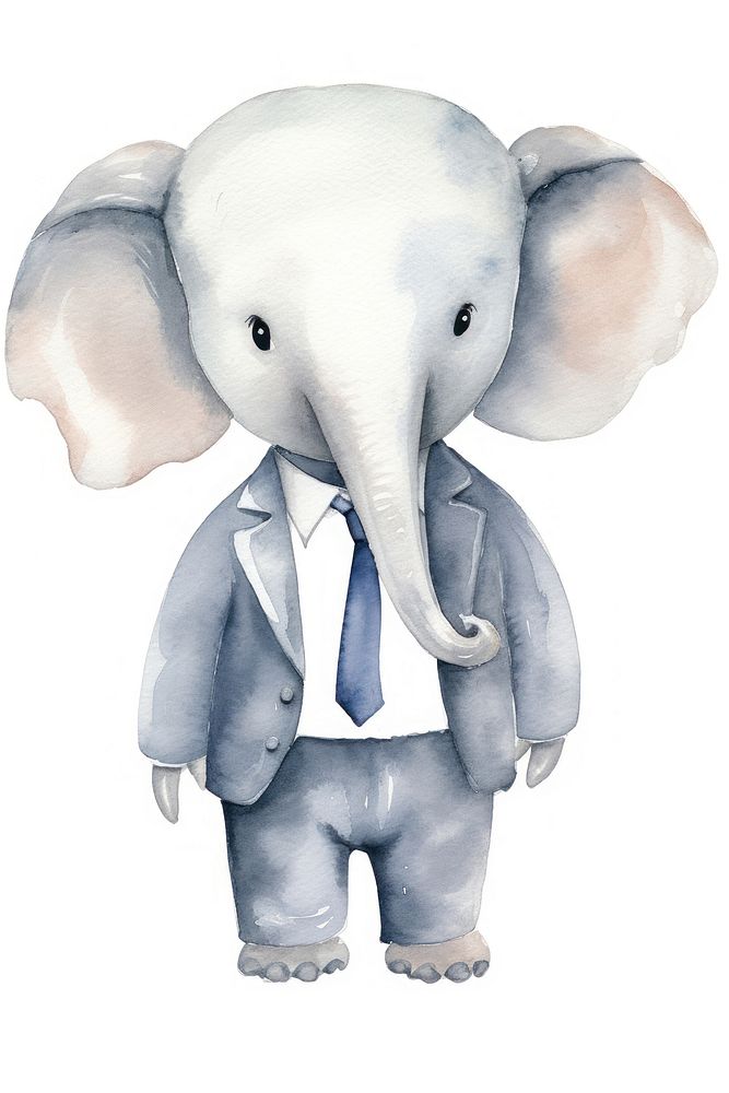Business elephant animal mammal white background. AI generated Image by rawpixel.