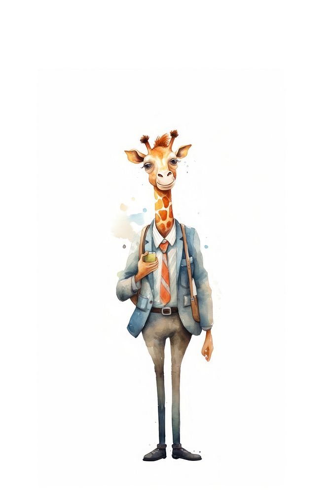 Business giraffe animal mammal white background. 