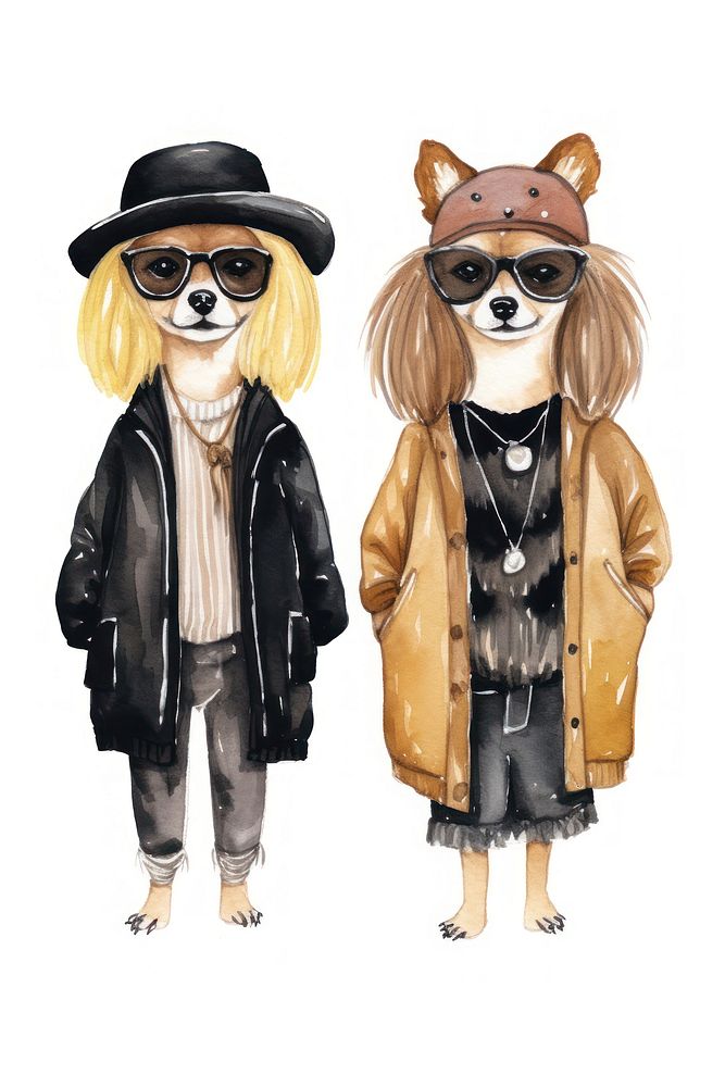 Dog fashionistas cartoon jacket adult. AI generated Image by rawpixel.