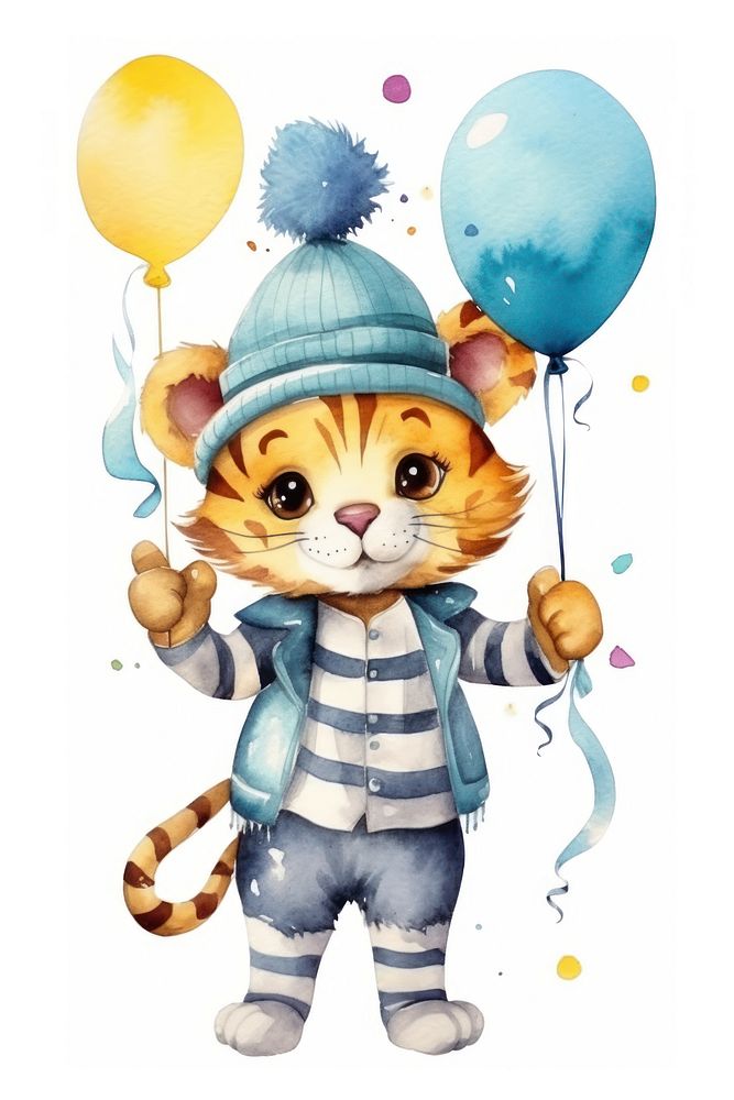 Tiger winter character balloon representation celebration. AI generated Image by rawpixel.