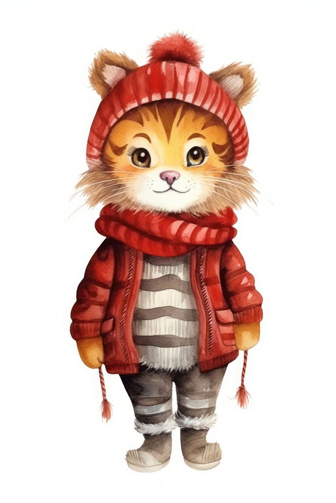 Tiger winter character white background representation creativity. AI generated Image by rawpixel.