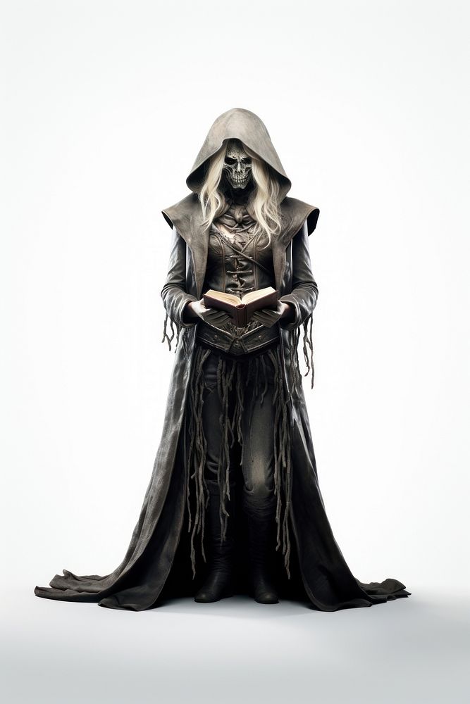 Woman Necromancer Wizard white background sculpture darkness. AI generated Image by rawpixel.