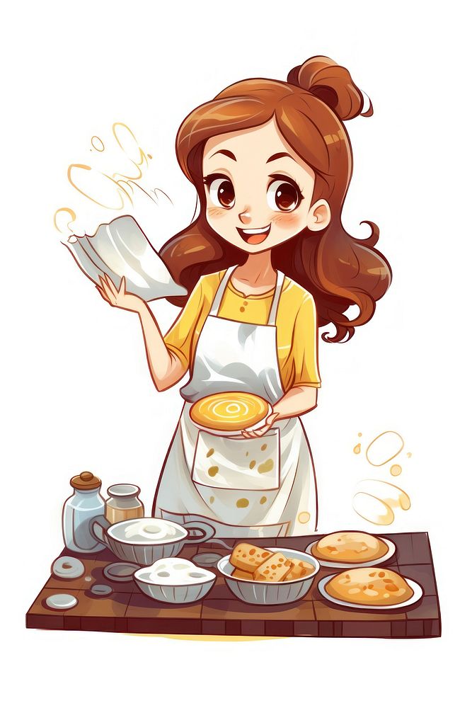 Baking cartoon food publication. AI generated Image by rawpixel.