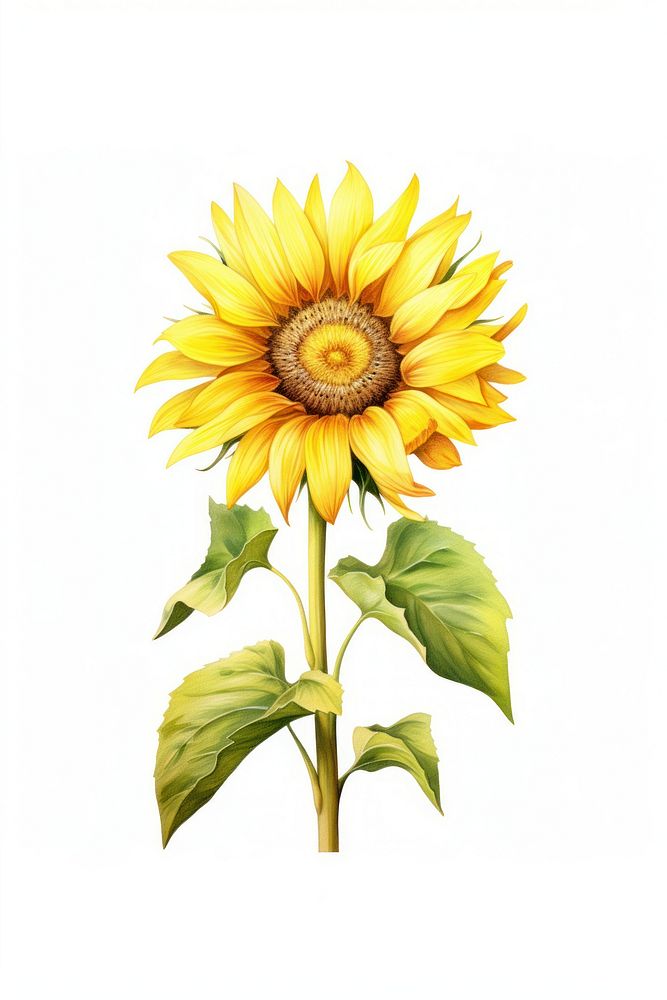 Sunflower plant inflorescence asterales. AI generated Image by rawpixel.