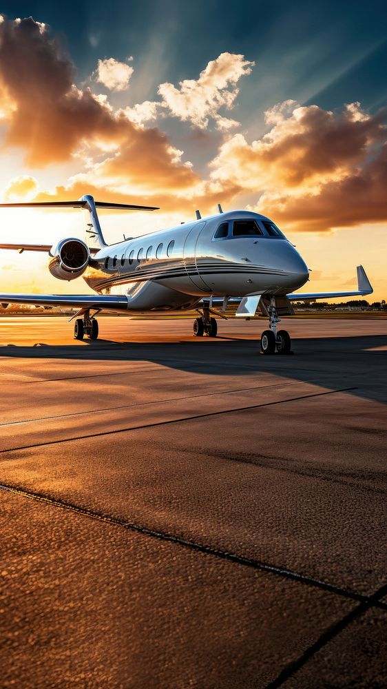 photo of private jet on apron. AI generated Image by rawpixel.