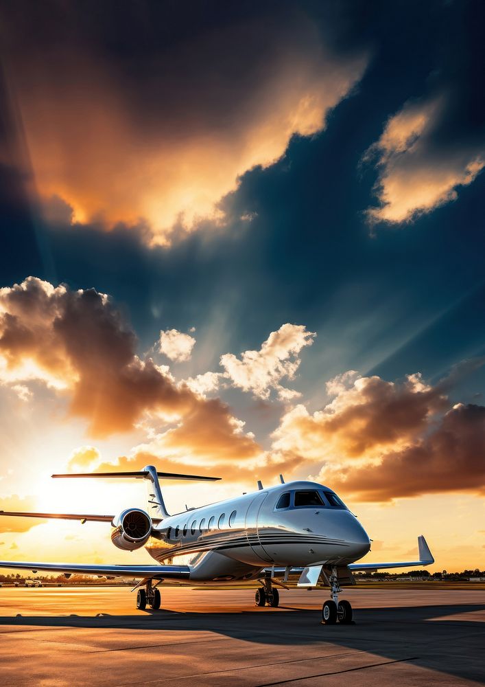 photo of private jet on apron. AI generated Image by rawpixel.