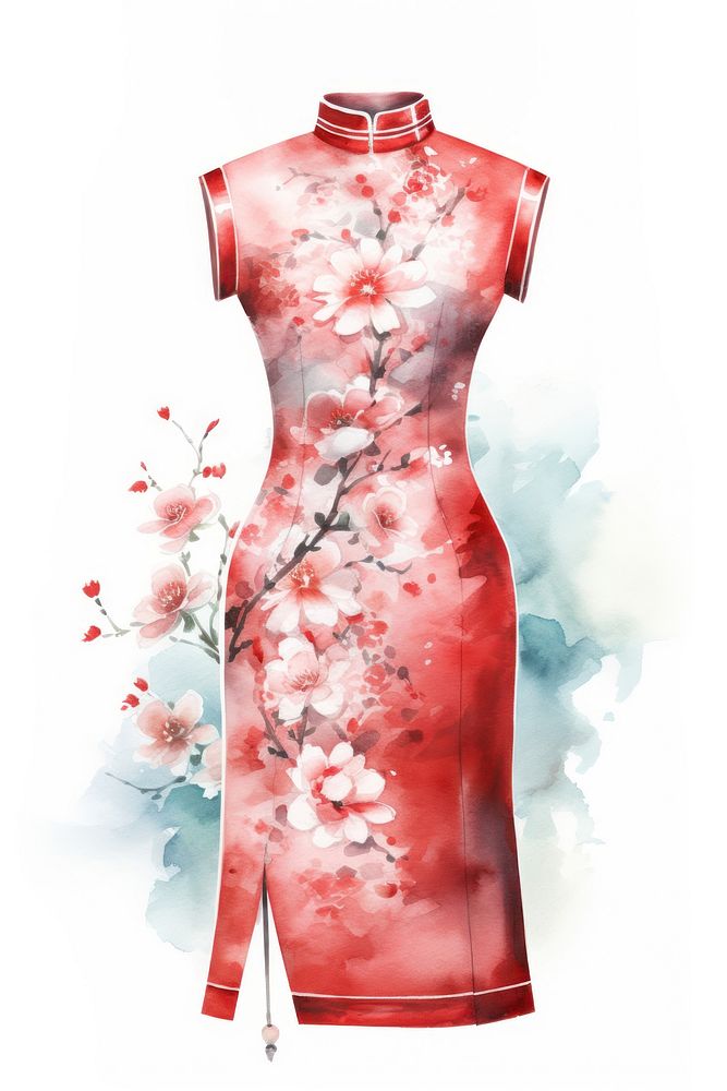 Woman cheongsam qipao dress flower celebration creativity. AI generated Image by rawpixel.