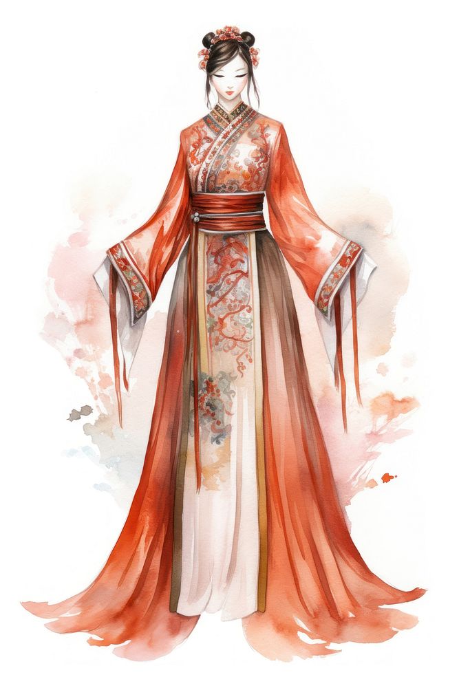 Ancient chinese clothing fashion kimono dress. AI generated Image by rawpixel.