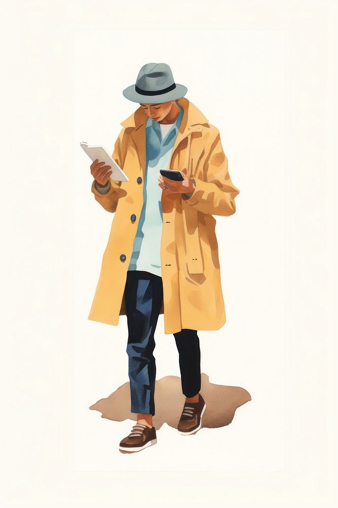 Character coat standing portability. AI generated Image by rawpixel.