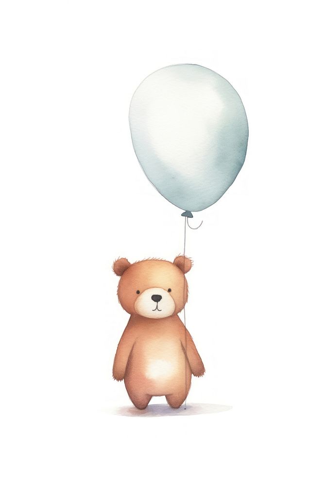 Bear mental health balloon cartoon cute. AI generated Image by rawpixel.