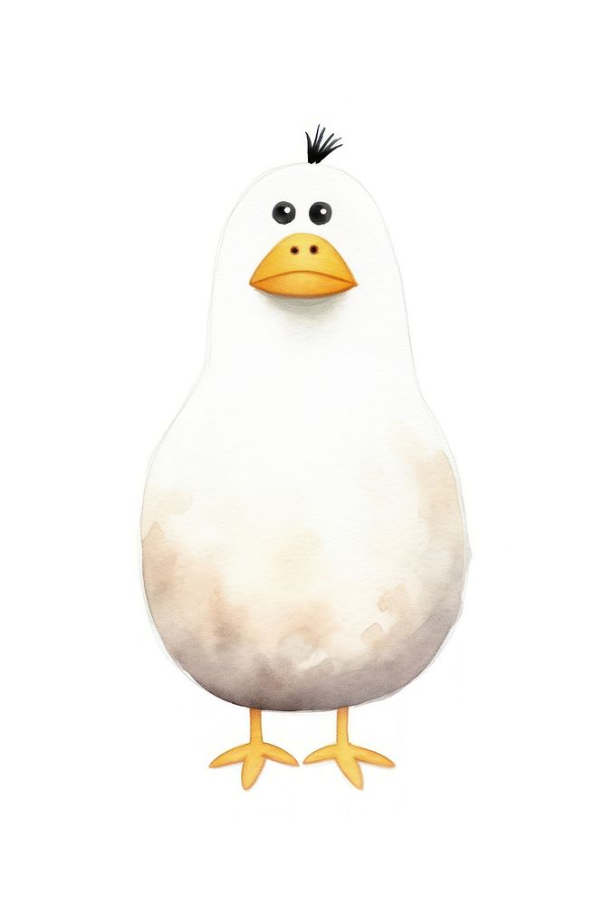 Duck mental health animal cartoon white. 