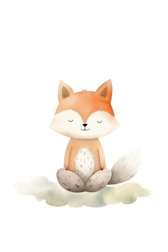 Fox mental health animal cartoon mammal. AI generated Image by rawpixel.