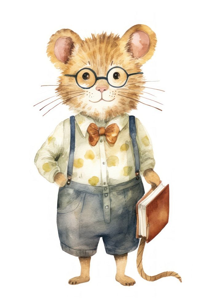 Mouse teacher cartoon animal mouse. AI generated Image by rawpixel.