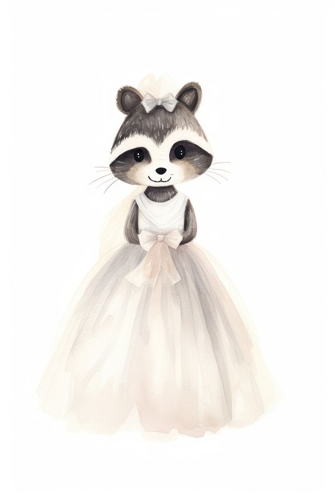 Wedding raccoon drawing cartoon. AI generated Image by rawpixel.