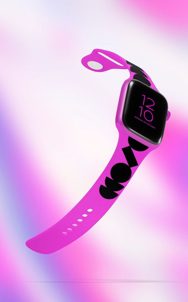 Smartwatch screen mockup, digital device psd