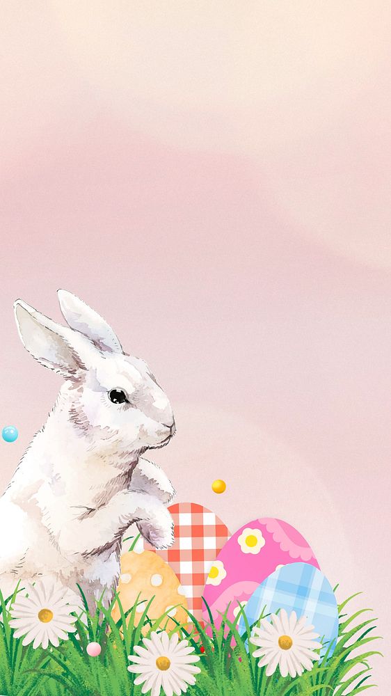 Easter bunny border iPhone wallpaper