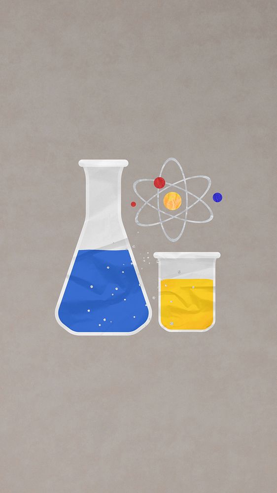 Science experiment iPhone wallpaper, creative education remix