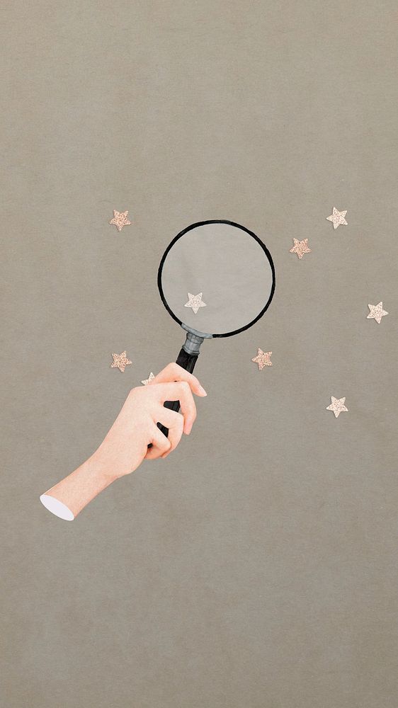 Magnifying glass iPhone wallpaper, creative business remix