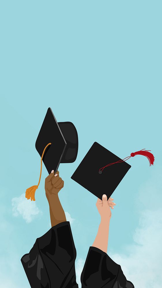 Education graduation, aesthetic illustration, design resource